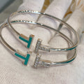 Tiffany T Bracelet 1.8MM Turquoise Diamond