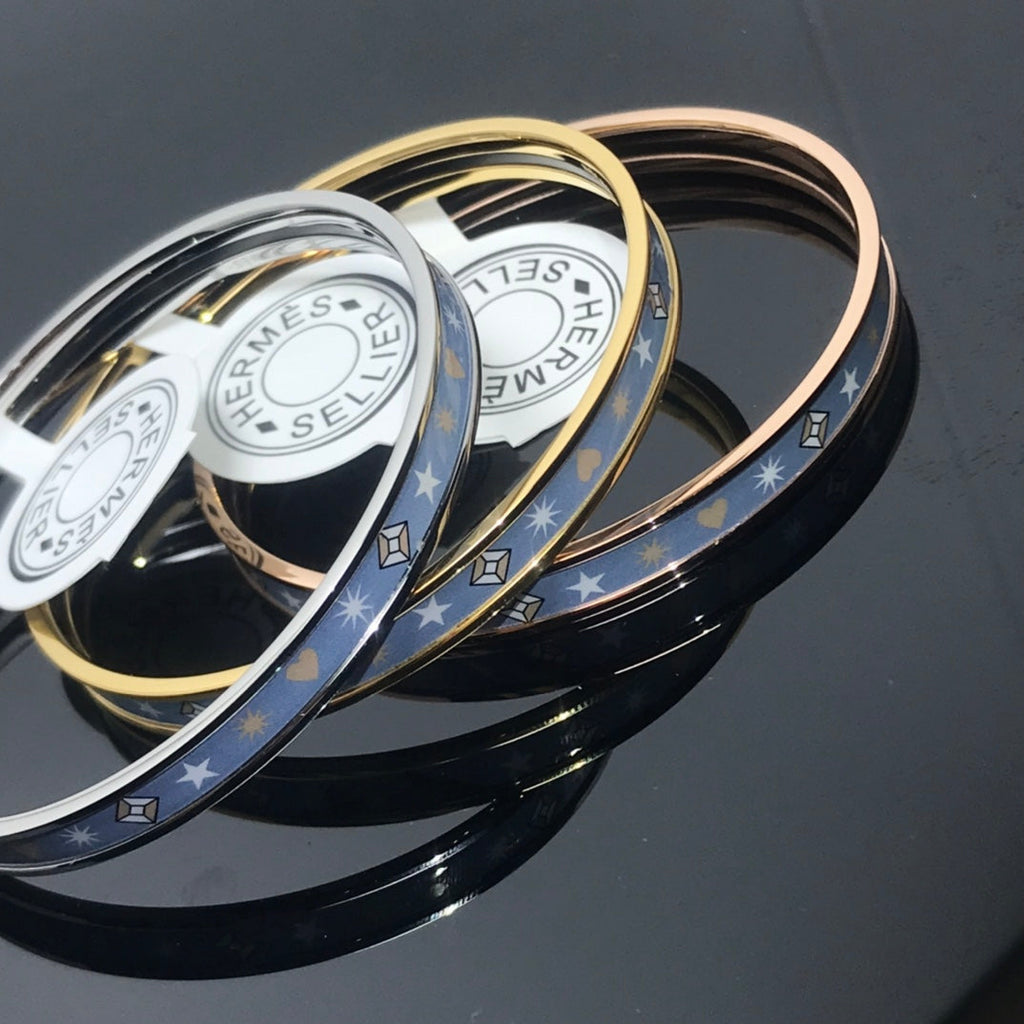 Hermes H Uni Bangle Blue Bracelet