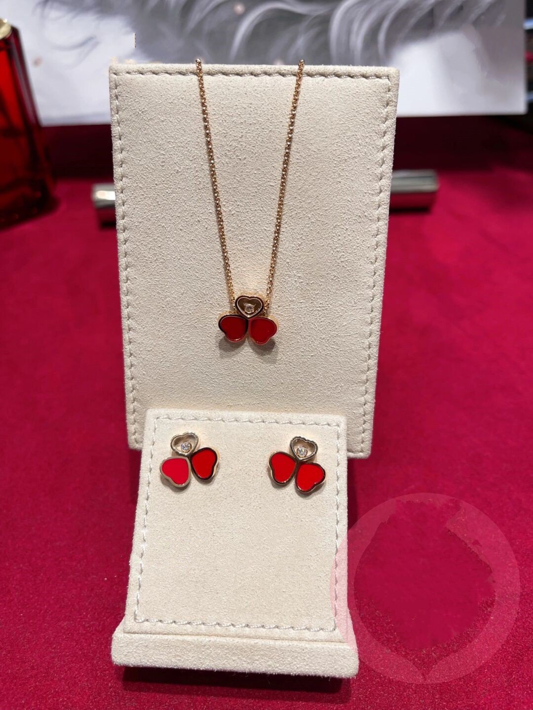 Chopard Happy Wing Carnelian Necklace 1 Cubic Zirconia