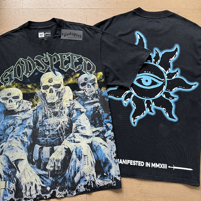 Godspeed Skull & Blue Eye Graphic T-Shirt — context