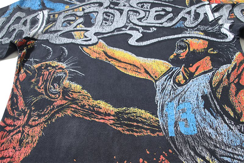 VALE USA Washed Black Graphic T-Shirt — detail