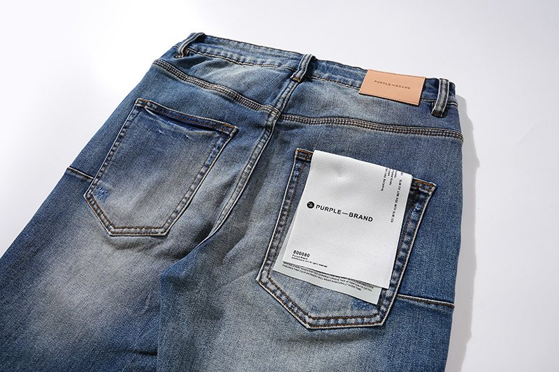 Purple Brand Blue Distressed Denim Jeans — detail