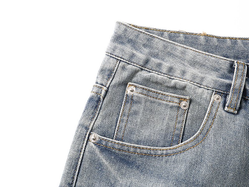 Purple Brand Light Blue Scribble Graphic Distressed Jeans — detail