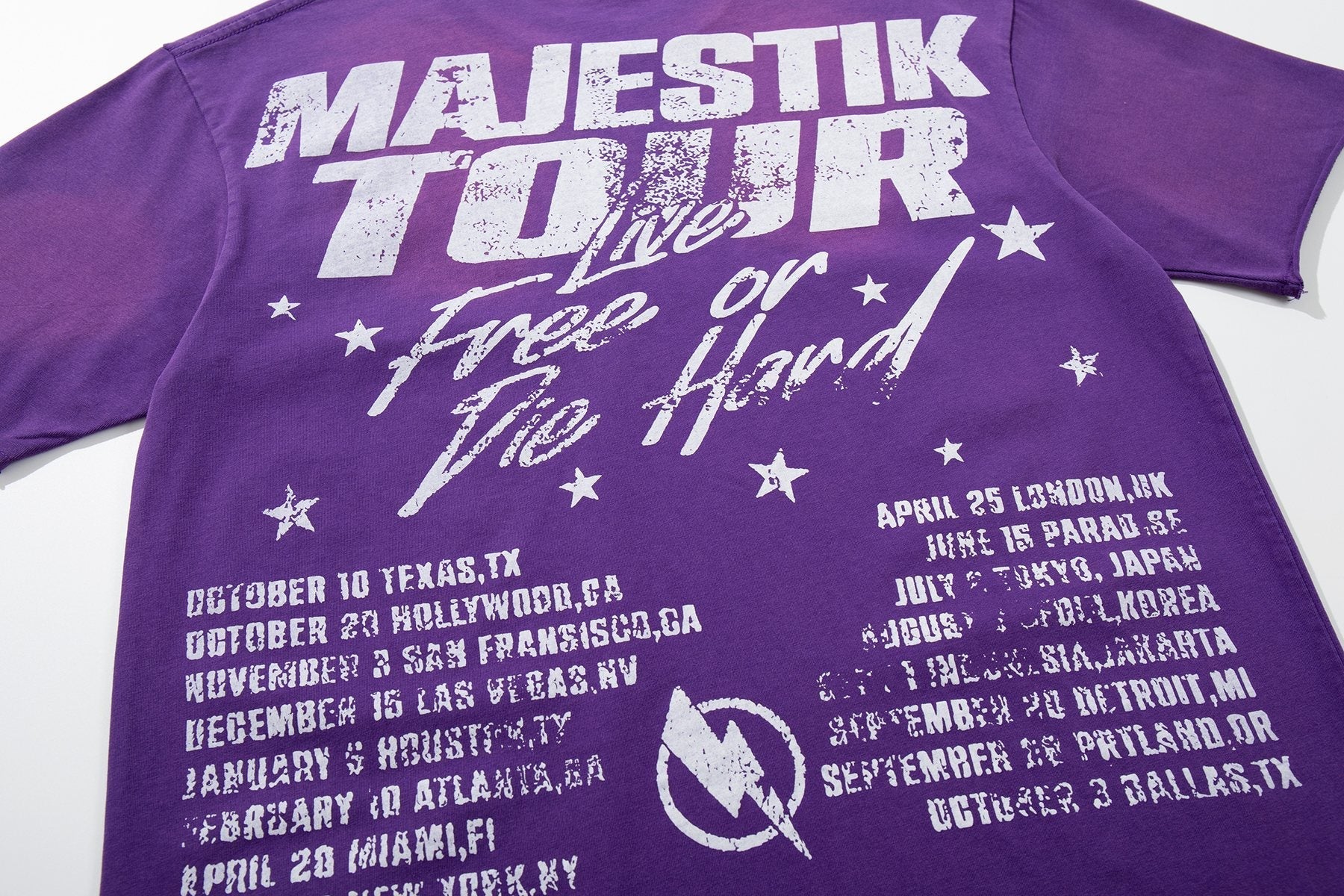 MAJESTIK Purple Tour Graphic T-Shirt — detail