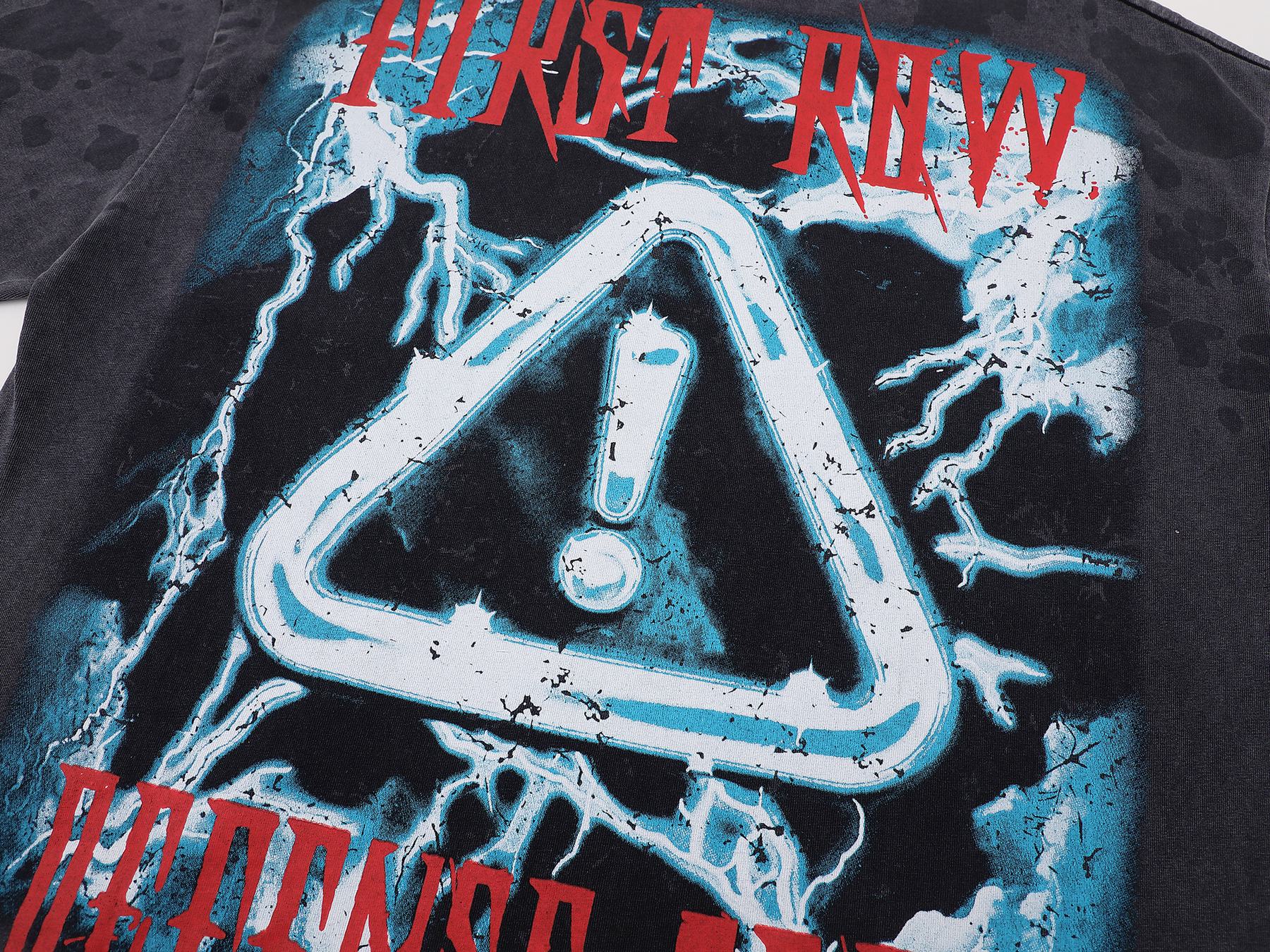 FIRST ROW Warning Not So Quiet Wolf Cropped T-Shirt — detail
