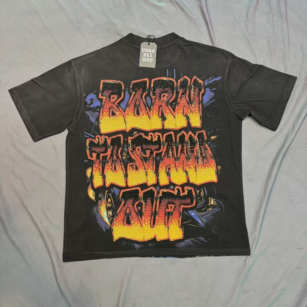 VARE ALL DAY Skeleton Racing Graphic T-Shirt — hang_tag
