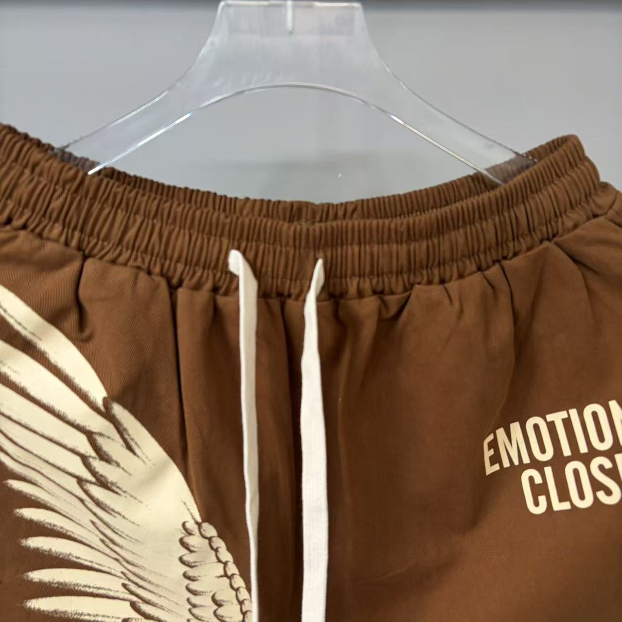 Emotional Closet Wing Graphic Drawstring Shorts — detail