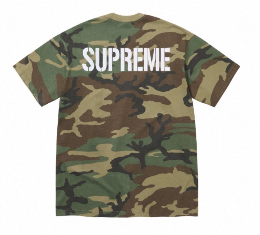 Supreme World Famous Camo Graphic T-Shirt — back