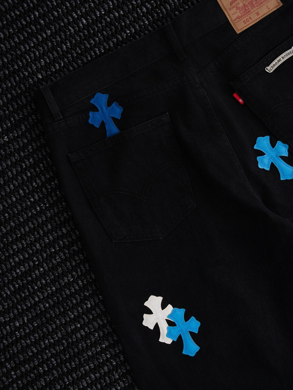Chrome Hearts Cross Patch Black Jeans — detail