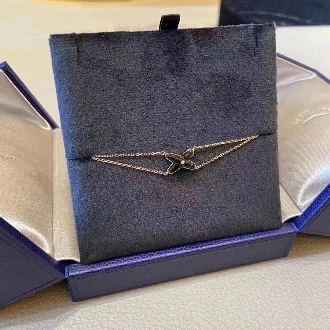 Chaumet Jeux Bracelet Onyx Pink Gold 1 Cubic Zirconia