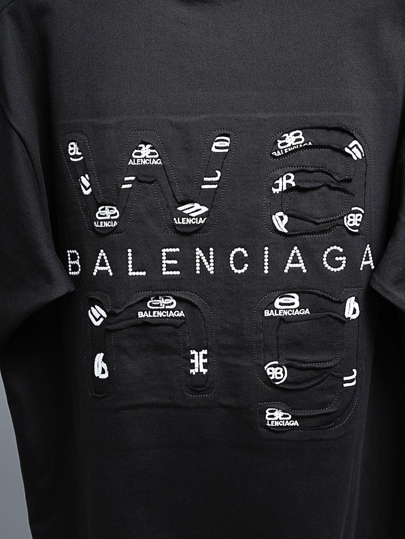 Balenciaga Multi-Logo Back Graphic T-Shirt — detail