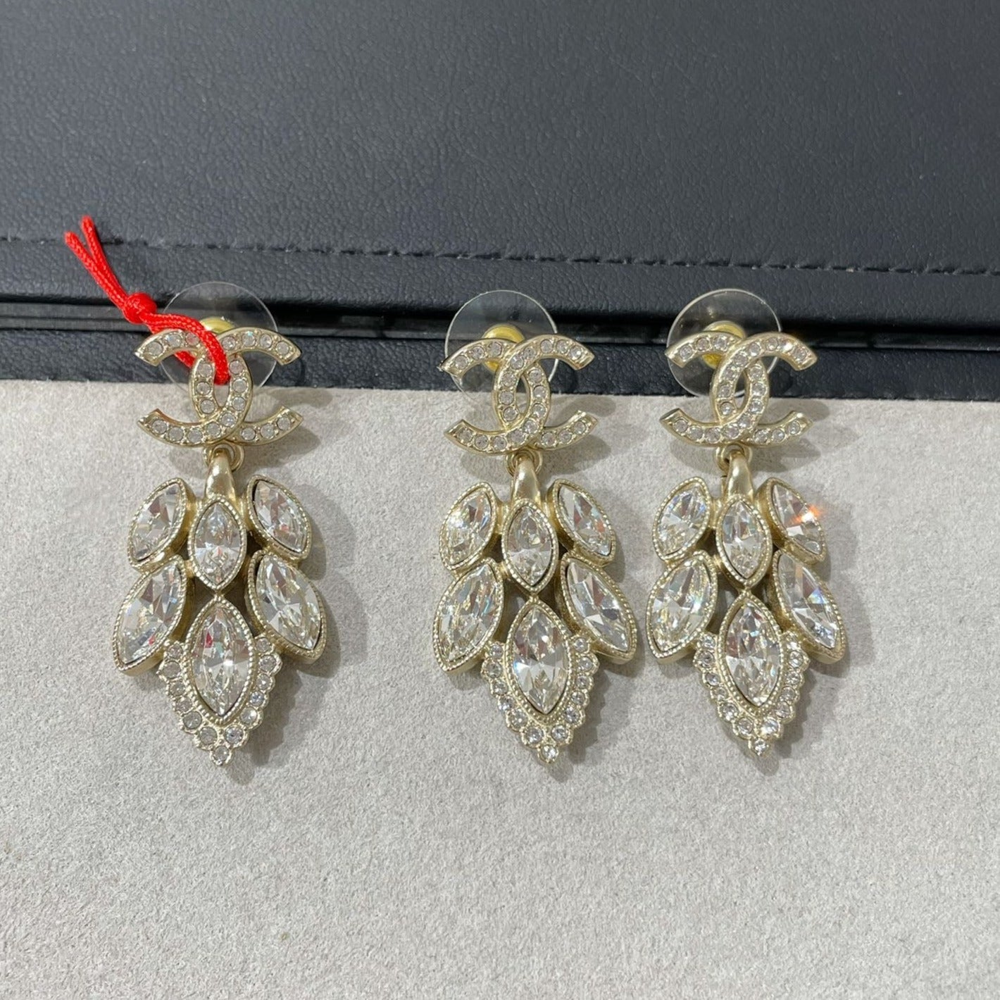Chanel Small Fragrance Wheat Gold Diamond Earrings